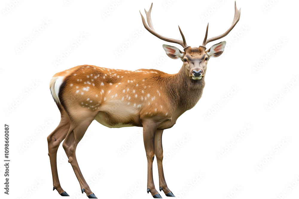 Obraz premium brown forest deer png isolated on transparent background