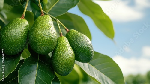 Wallpaper Mural Ripe avocados growing on tree branch Torontodigital.ca