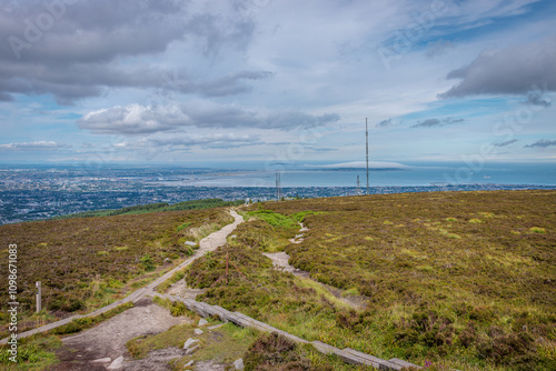 Photography Dublin, Ireland - July 19 2024 Hiking in south part of Dublin