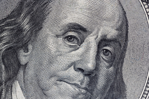 authentic American money close-up with bill details photo