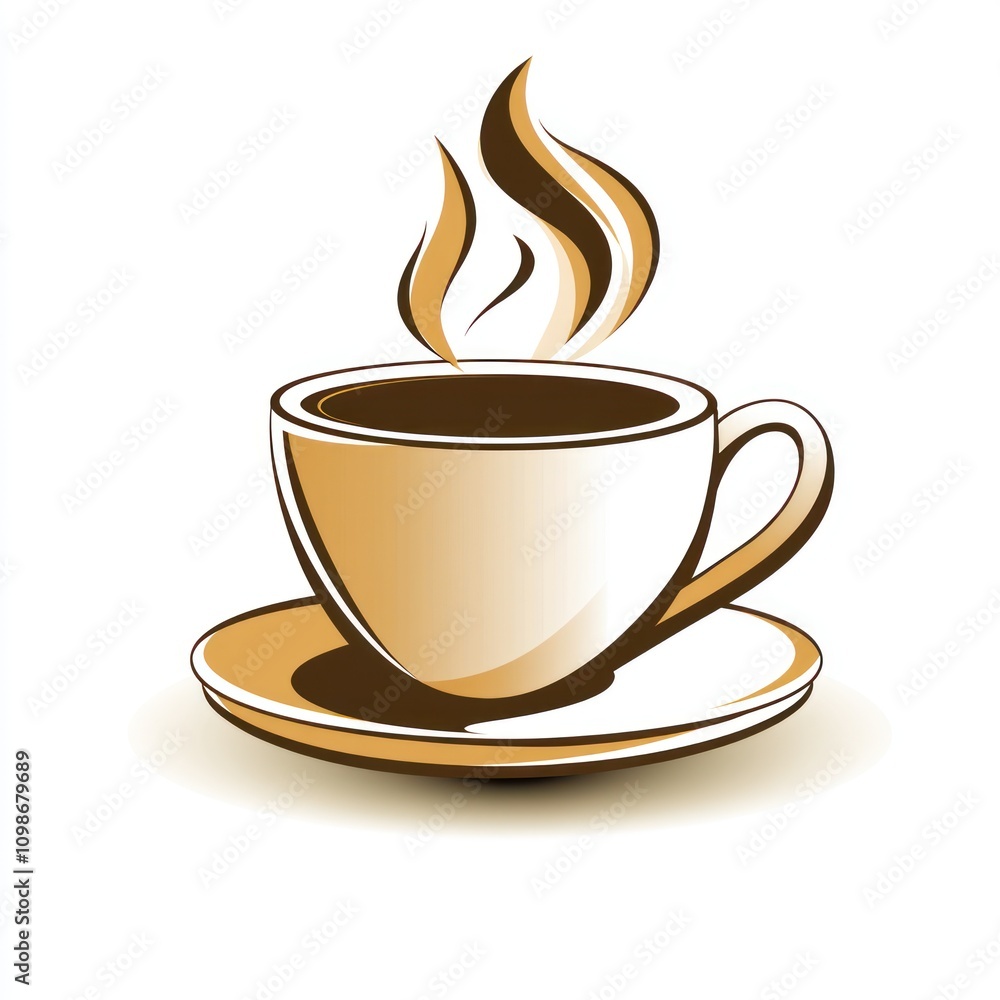Obraz premium A stylized illustration of a coffee cup with steam, representing warmth and comfort.