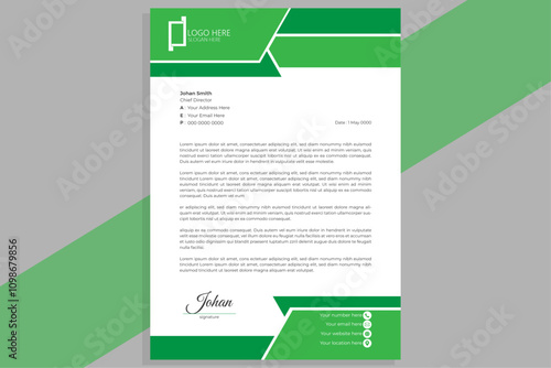 Letterhead design template. Creative, clean and elegant modern business professional letterhead template design. Illustration vector Design.