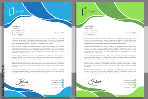 Letterhead design template. Creative, clean and elegant modern business professional letterhead template design. Illustration vector Design.