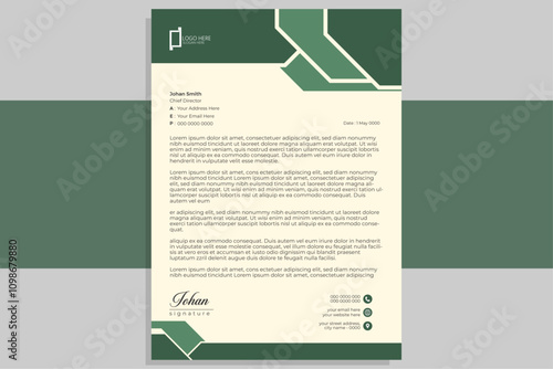 Letterhead design template. Creative, clean and elegant modern business professional letterhead template design. Illustration vector Design.