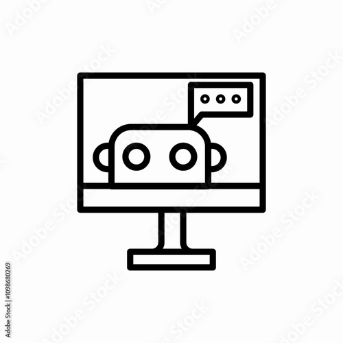 ai artifical intelligiance robot icon vector sign