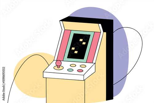 Arcade retro machine vector flat illustration