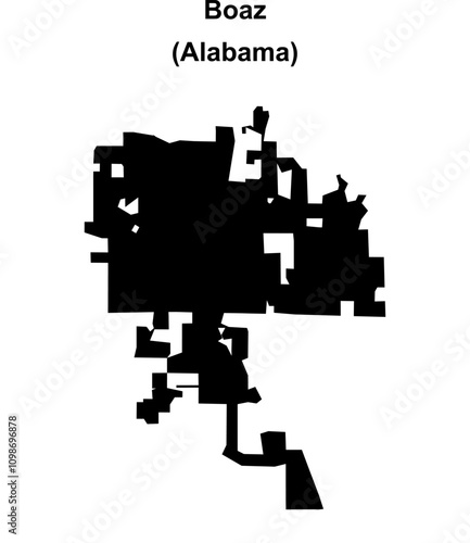 Boaz (Alabama) blank outline map photo