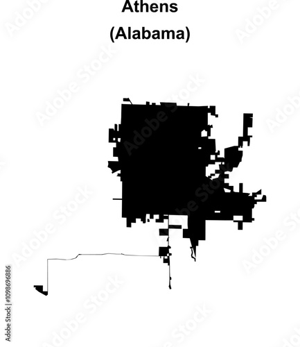 Athens (Alabama) blank outline map