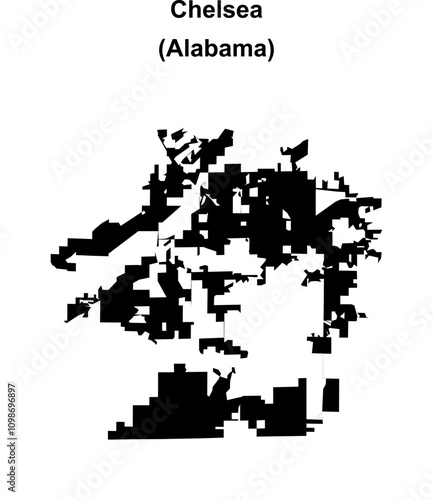 Chelsea (Alabama) blank outline map