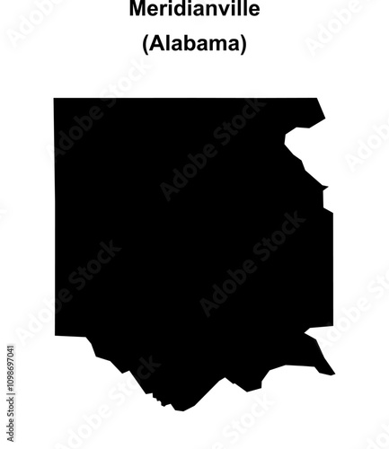 Meridianville (Alabama) blank outline map photo