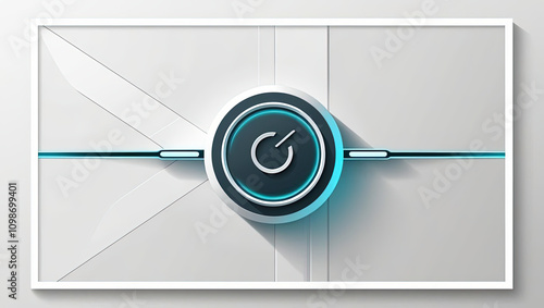 Futuristic button with sleek design on modern background