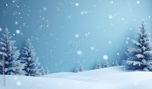 Wallpaper Mural snowy winter scene generated ai features blue banner Torontodigital.ca