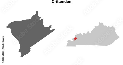 Crittenden County (Kentucky) blank outline map set photo