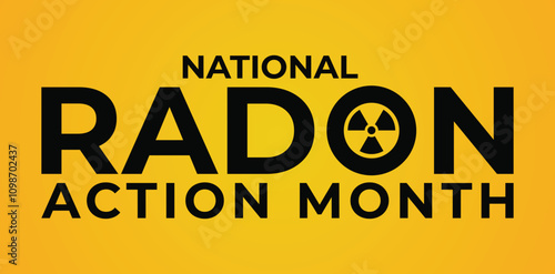 National Radon action month observed each year during January.banner, Holiday, poster, card and background design.