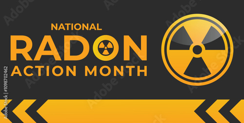 National Radon action month observed each year during January.banner, Holiday, poster, card and background design.