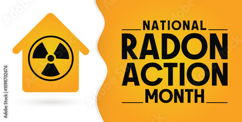National Radon action month observed each year during January.banner, Holiday, poster, card and background design.