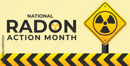 National Radon action month observed each year during January.banner, Holiday, poster, card and background design.