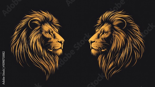 Lion Head Vector Illustration photo