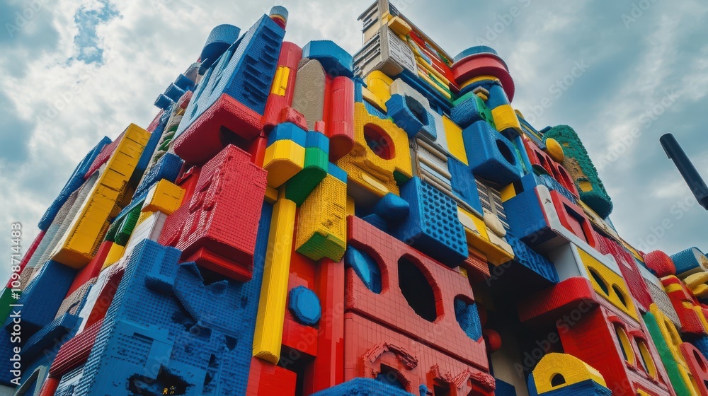 Fototapeta premium a building made up ofs and other colorful items