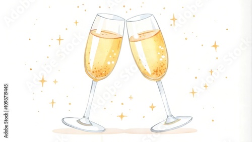 Wallpaper Mural Toasting with two champagne glasses, celebratory vibe Torontodigital.ca