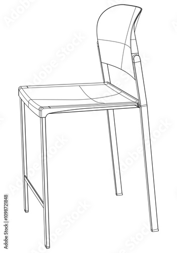 Bar stool perfect linear icon. Line art customizable illustration. Night club, drinking establishment, pub furniture. Vector isolated outline drawing