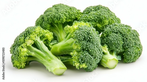 Broccoli isolated on white background, full depth of field