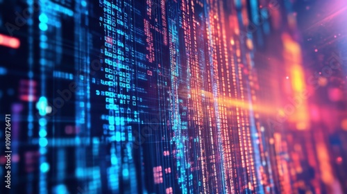 Wallpaper Mural abstract technology background. Digital code with big data Torontodigital.ca