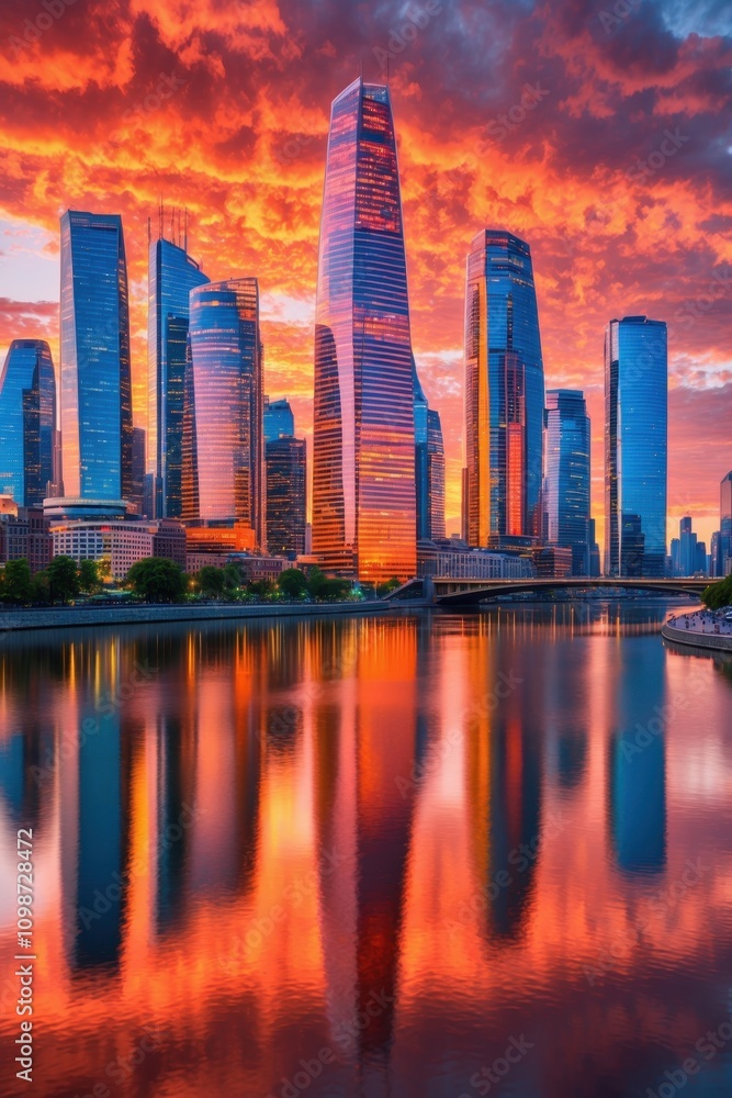 Fototapeta premium country skyline at sunset