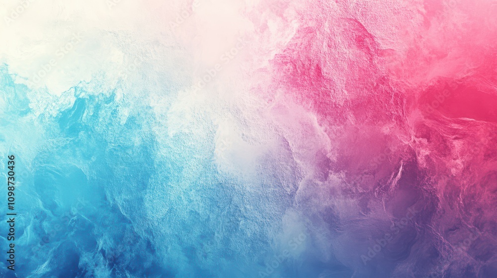 Obraz premium Color gradient background, abstract light blue and pink grain gradation with noise texture