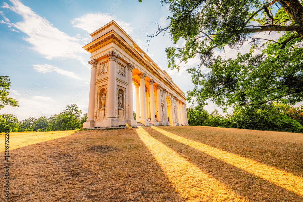 Fototapeta premium Colonnade on Homole hill (Rajstne) near Valtice castle in South Moravia near border with austria