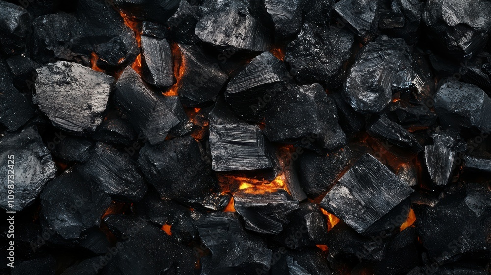 Fototapeta premium BBQ grill coal texture background