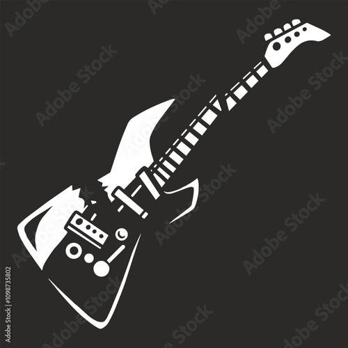 Electric guitar design on black