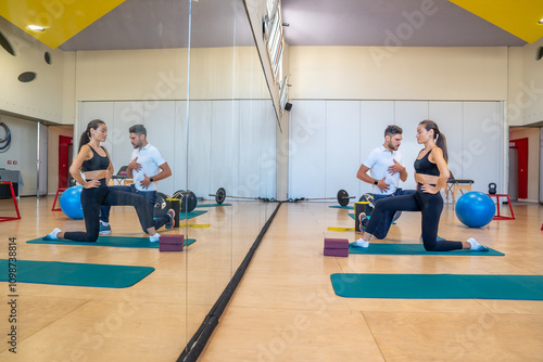 Rehabilitation exercises for legs in the gym. Physiotherapy and Osteopathy