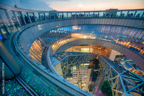 Osaka, Japan - May 28, 2016: Umeda sky building top at night