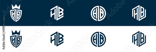 Typography letter HB BH logo design