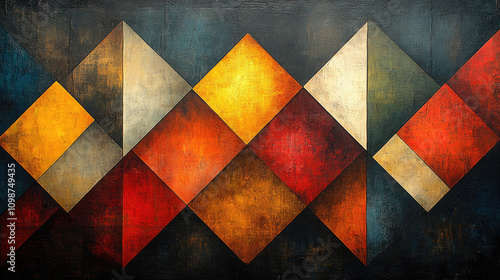 Abstract Geometric Pattern with Warm Colors