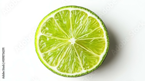 Lime slice isolated on white background, full depth of field\