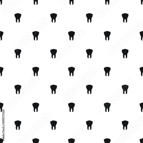 Seamless dental pattern, silhouette of human teeth