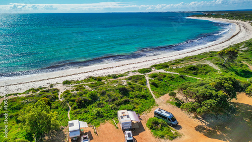 Stunning drone perspective of Sandy Cape Reserve in Jurien Bay, showcasing untouched coastal beauty