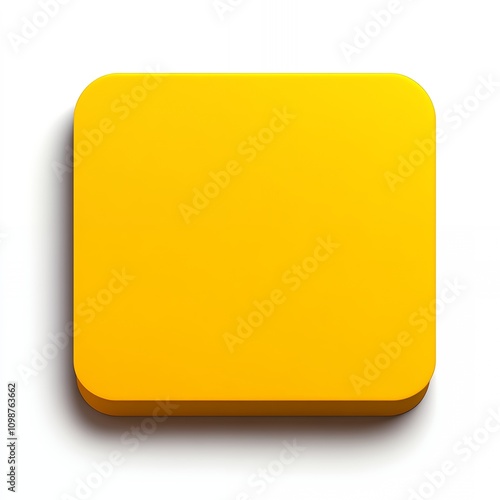 Free Download Bright Yellow Square Shape With Rounded Corners on a White Background Creating a Minimalist Aesthetic - GFXLoad