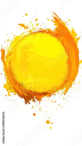 A vibrant sun illustration with swirling yellows and oranges, radiating warmth and energy.