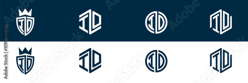 Typography IO OI letter logo design