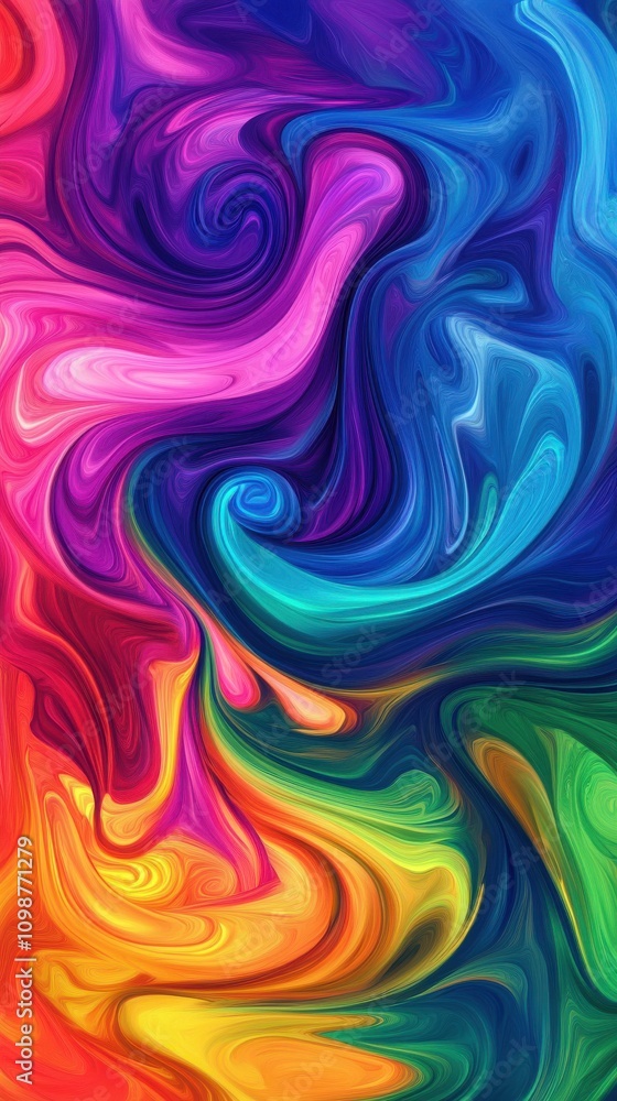 Obraz premium A vibrant swirl of colors blending together in a mesmerizing abstract pattern.