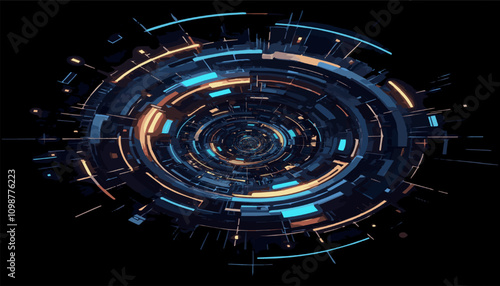 The abstraction of the space station is a multi-level modern space. Vector illustration of EPS 10.