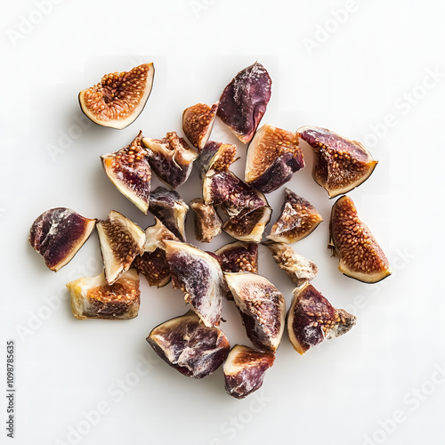 Close up shot of a chopped Fig fruit on a white background photo