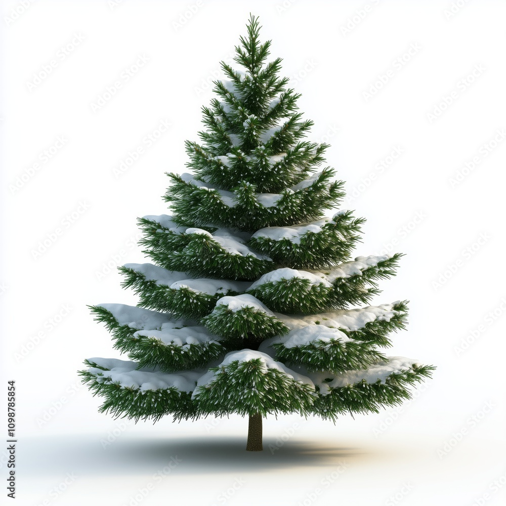 Fototapeta premium 3d rendered christmas tree isolated on white background 