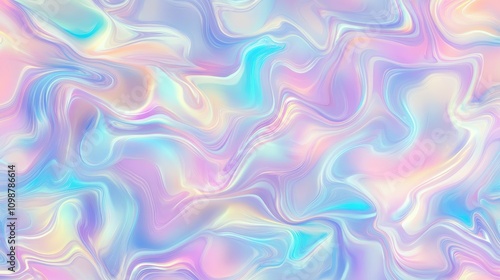 Seamless Y2K Retro Futurism iridescent playful pastel holographic heatmap ombre gradient blur background texture. Modern opalescent pale rainbow abstract color swirl nostalgic webpunk pattern backdrop photo