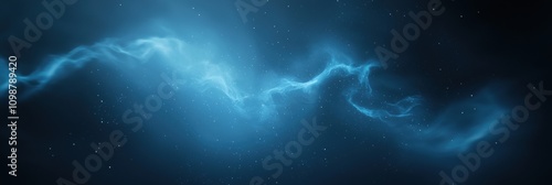 A blue space with stars and a long blue line