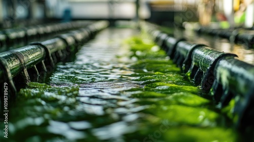 Algae Cultivation Process for Dietary Supplements Featuring Harvesting Techniques in Aquaculture Environment photo