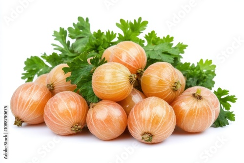 Gooseberry separated against a white backdrop